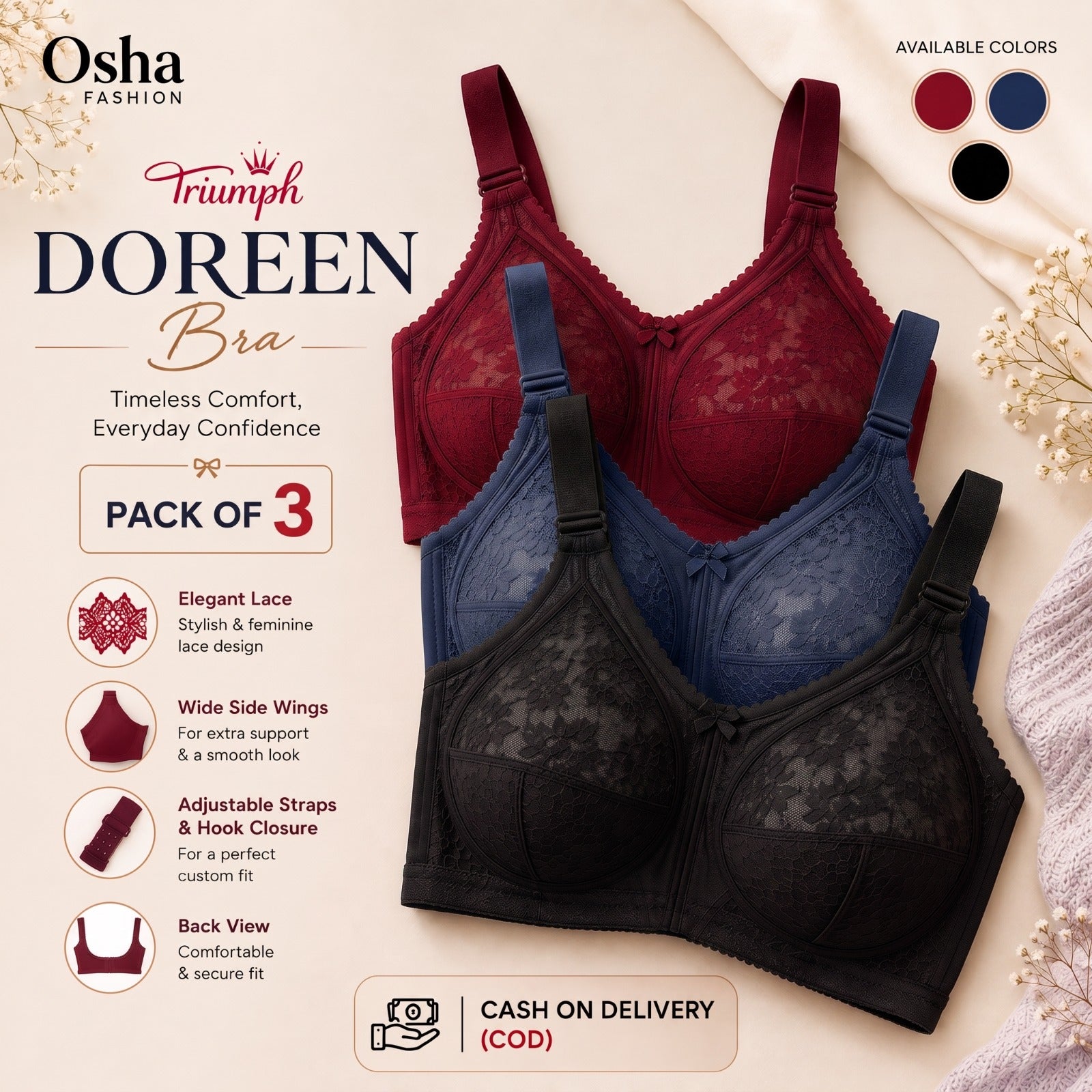 PACK OF 3 TRIUMPH DOREEN – WINTER COMFORT SALE |